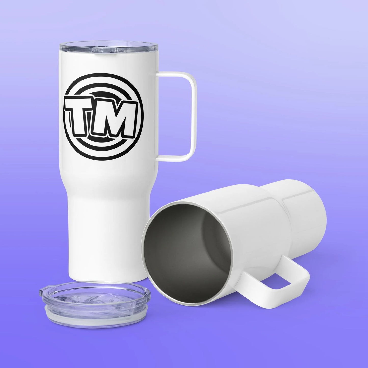 TM Travel mug with a handle